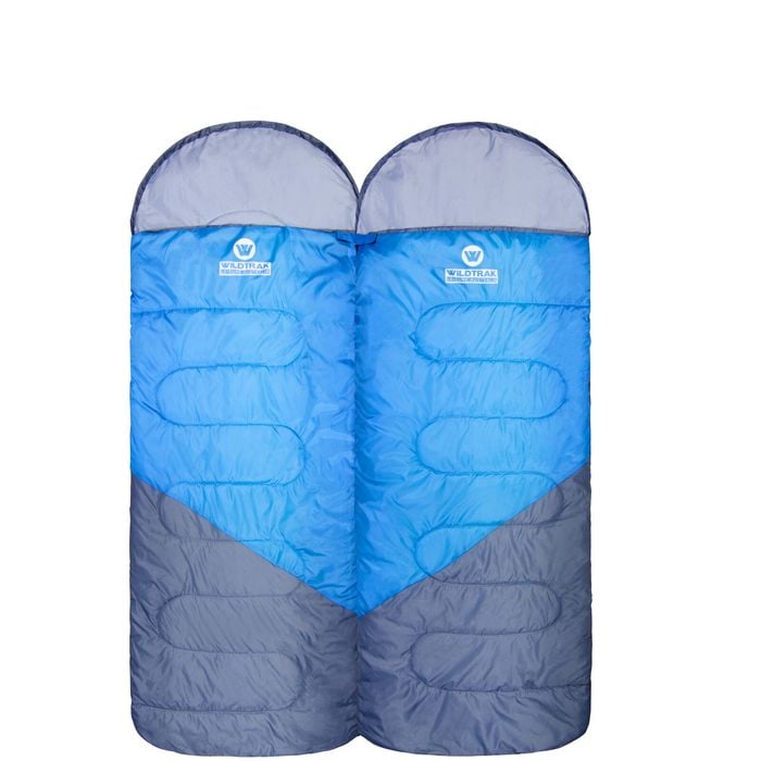 Wildtrak Gascoyne 230x70cm Hooded Twin Sleeping Bags - Blue/Grey
