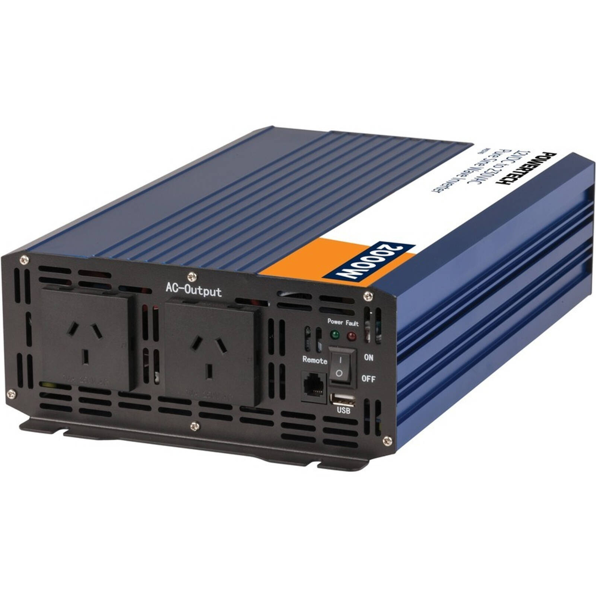 Powertech 2000W 12V to 230V Pure Sine Wave Inverter RV Caravan Camping ...