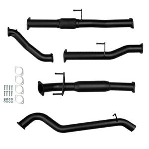 Ignite Exhausts Turbo Back For Toyota Hilux 3l D4d 3" No Cat With Hotdog Black Aluminised Steel