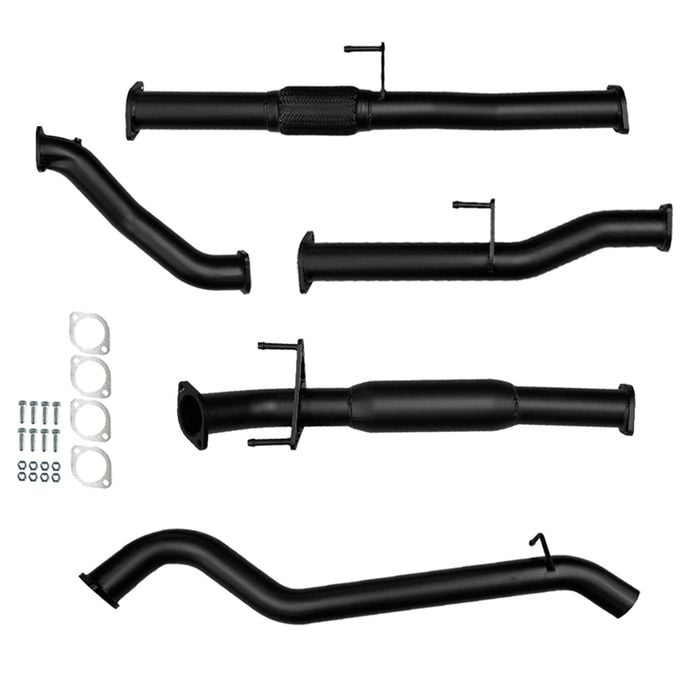 Ignite Exhausts Turbo Back For Toyota Hilux 3l D4d 3" No Cat With Hotdog Black Aluminised Steel