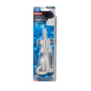 Zenith  Double Eye Long Shot Padbolt  150x12mm 304 Stainless Steel