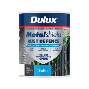 Dulux 1L Black Satin Metalshield Rust Defence