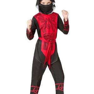 Japanese Red And Black Ninja Boys Costume - 3-5