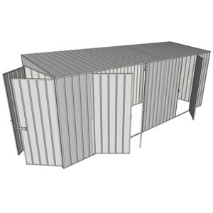Build-a-Shed 1.5 x 5.2 x 2m Double and Single Hinged Side Door Skillion Shed - Zinc