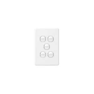 DETA White X6 Vertical Five Switch