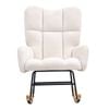 VEVOR Nursery Rocking Chair Ivory White with Soft Seat and High Backrest for Bedroom