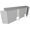 Build-a-Shed 0.8 x 5.2 x 2m Single Hinged Door Skillion Shed with Dual Single Hinged Side Doors - Zinc