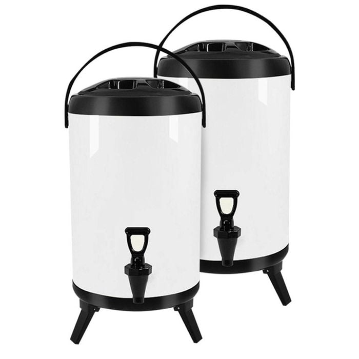 SOGA 2X Stainless Steel Insulated Beverage Dispenser with Tap 18L White