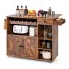 Costway Kitchen Island Trolley Buffet Serving Cart Wine Rack Shelf