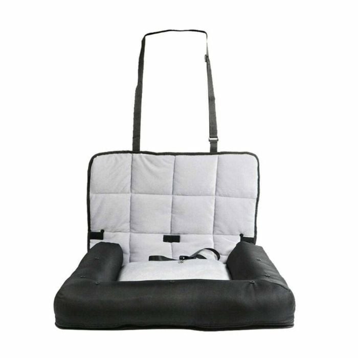 P&P Black Oxford Car Pet Seat Cushion With Safety Belt And Non Slip Base