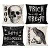 Catzon 4 Pcs Scary Throw Pillow Covers Linen Cushion Case for Decor 50X50cm