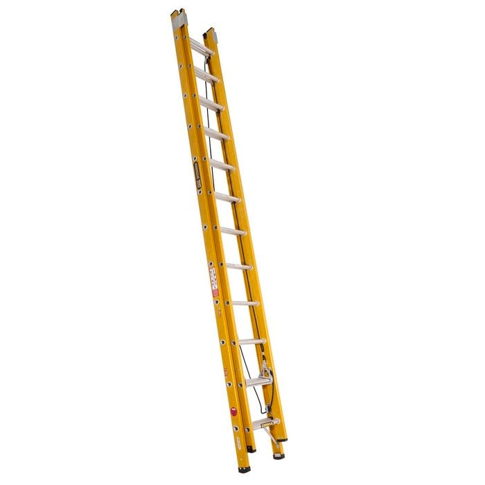 Gorilla 3.7 - 6.5m 130kg Fibreglass Extension Ladder With Pole Mount