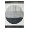 Handmade Woolen Rug-Eclipse 6303-Ivory Black-110x160cm