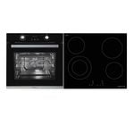 Parmco Pack PPB10C I 600mm 10 Function Black Oven + 600mm 4 Element Black Ceramic Cooktop