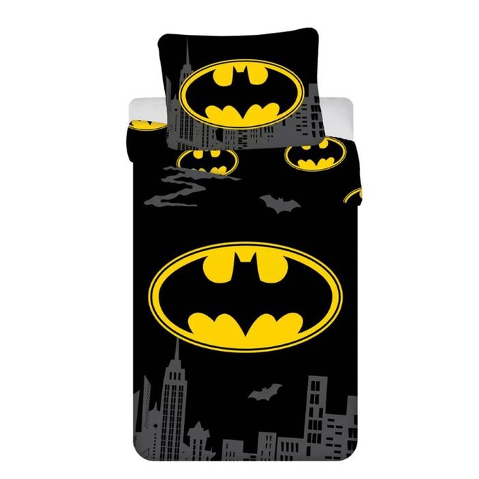 Batman Gotham City Skyline Cotton Quilt Cover Set - Single Bed Size