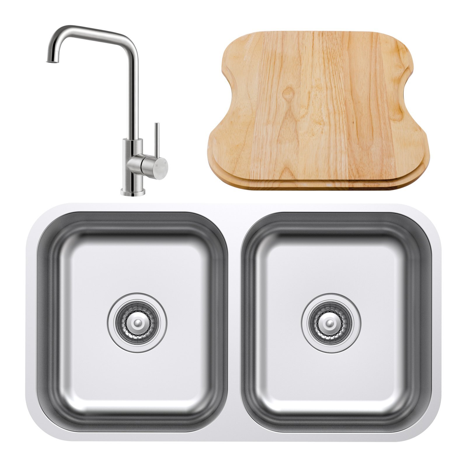 Mondella Double Bowl Sink With Chopping Board And Mixer Tap Combo product image