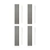 4x 4pc Maxwell & Williams Cocktail Co Reusable Straws W/ Brush Black