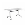 Olg Modulus Flip Table Black And Silver Frame White Top L1600mm X W750mm