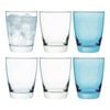 6pc Porto Estelle 300ml Glass Tumbler Water/Juice Drinking Cup Set Round Blue