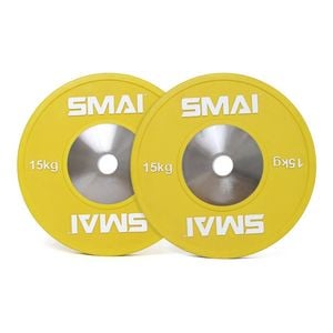 Smai Competition Bumper Plate 15kg (pair) Iwf Colour - Yellow