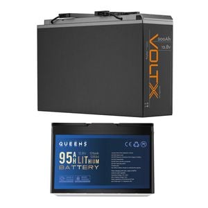 Voltx 12v 200ah Slim 2560wh + 95ah 1216wh Lithium Battery, Dual Battery Power System, Rv, Off-grid & Backup Ready
