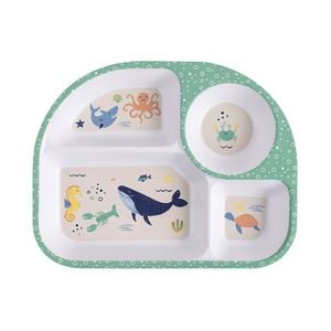 Ladelle 27cm Ocean Melamine Divided Food Tray Kids/Children Feeding Plate Green