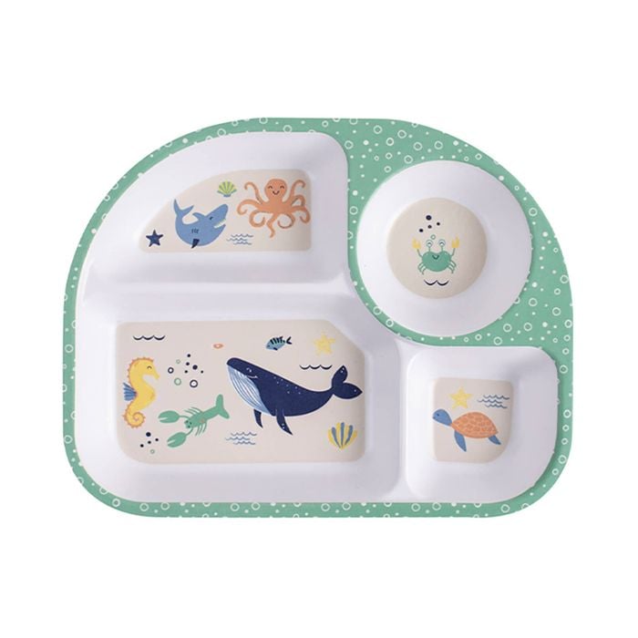 Ladelle 27cm Ocean Melamine Divided Food Tray Kids/Children Feeding Plate Green