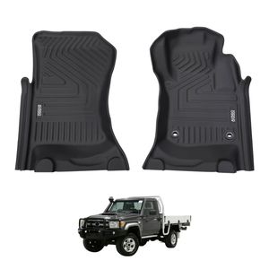 AUSGO Car Floor Mats for Toyota LandCruiser 79 Series LC79 Single Cab 2016-Onwards All-Weather Floor Liners