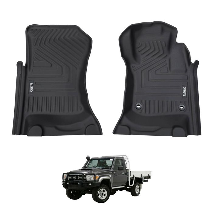 AUSGO Car Floor Mats for Toyota LandCruiser 79 Series LC79 Single Cab 2016-Onwards All-Weather Floor Liners