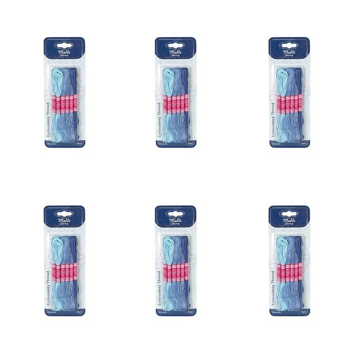 6x 6pc Malli Blue 8m  Sewing Embroidery Cross-stitch Thread