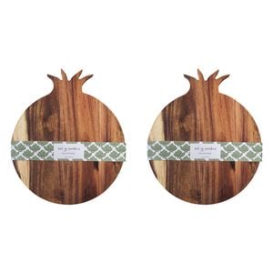 2PK LVD Acacia Pomegranate Board Home Kitchen Serveware/Tableware