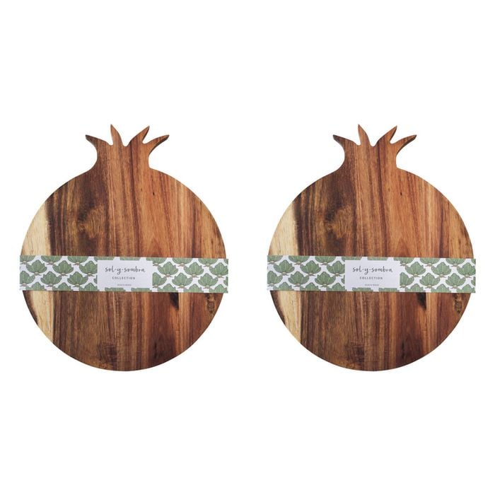 2PK LVD Acacia Pomegranate Board Home Kitchen Serveware/Tableware