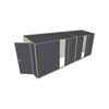 Build-A-Shed 1.2 x 5.2 x 2.0m Skillion Dual Single Sliding Side Doors Shed - Grey