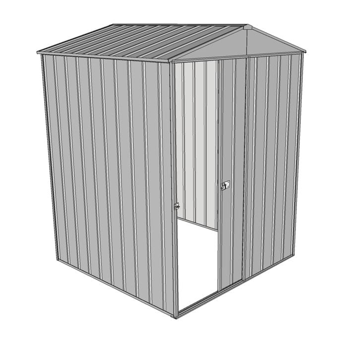 Build-a-Shed 1.5 x 1.5 x 2.3m Front Gable Single Sliding Door Shed - Zinc