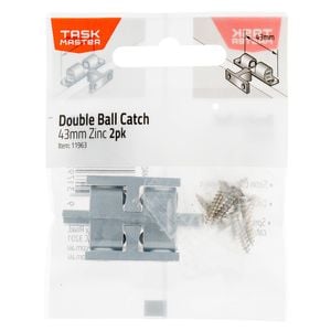 Taskmaster 43mm Zinc Double Ball Catch - 2 Pack