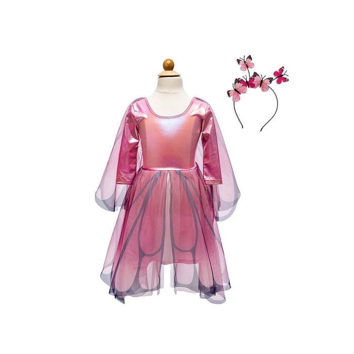 Great Pretenders Pink Butterfly Twirl Dress Size 5-6 w/Wings Kids Costume 5y+