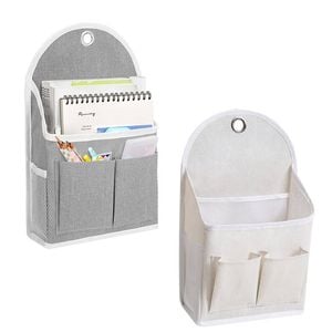 Catzon 2 Pcs Wall Hanging Storage Bag with Hooks for Kitchen Bderoom-Set B
