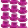 12x GLITTER TOP HAT Fancy Party Plastic Costume Tall Cap Fun Dress Up BULK Hot Pink