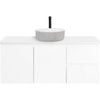 CIBO 1200mm Nordic White Wall Hung Bathroom Vanity with Light Grey / White Countertop Basin