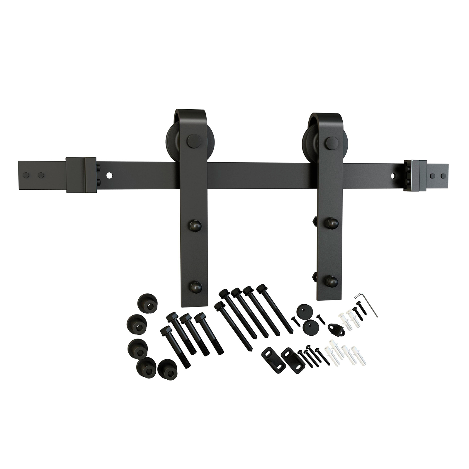 Rolltrak 2000 x 40 x 6mm Matte Black Smooth Finish Barn Door Track Side Fix Set product image
