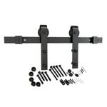 Rolltrak 2000 x 40 x 6mm Matte Black Smooth Finish Barn Door Track Side Fix Set 