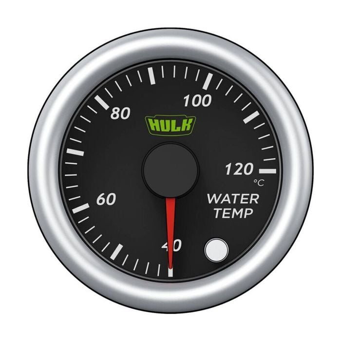 Hulk Pro Water Temperature Gauge 40-120 Degrees 52mm Black/Silver