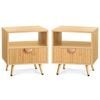 ALFORDSON Set of 2 Bedside Table 1 Drawer Wood