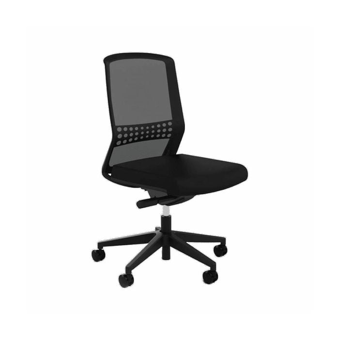 Olg Motion Sync Office Chair No Arms Mesh Back Lumbar Black Fabric Seat