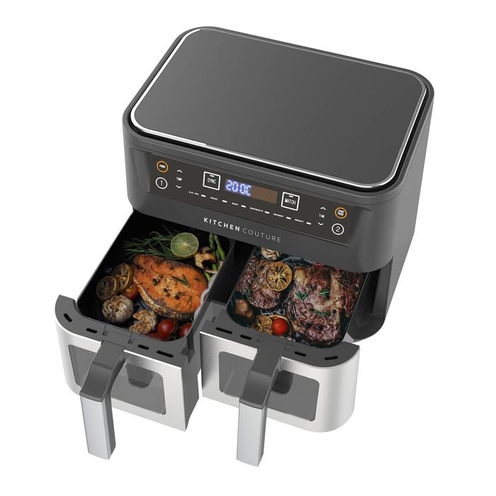 Kitchen Couture Dual View Air Fryer 2 X 5l Silver