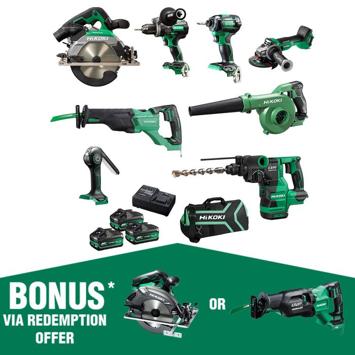 HIKOKI 18V Brushless 8pce Combo Kit KC18D8P3(HRZ)