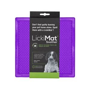 Lickimat Soother Original Slow Food Licking Mat for Cats & Dogs - Purple