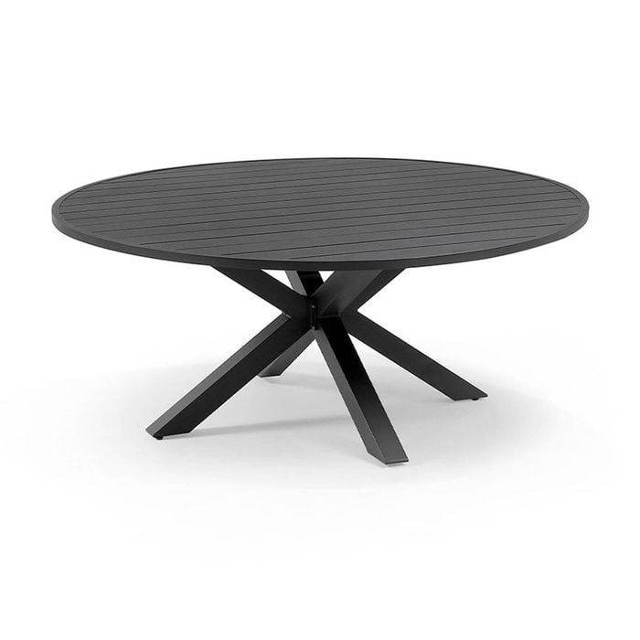 Houston Outdoor 1.8m Round Aluminium Dining Table Charcoal
