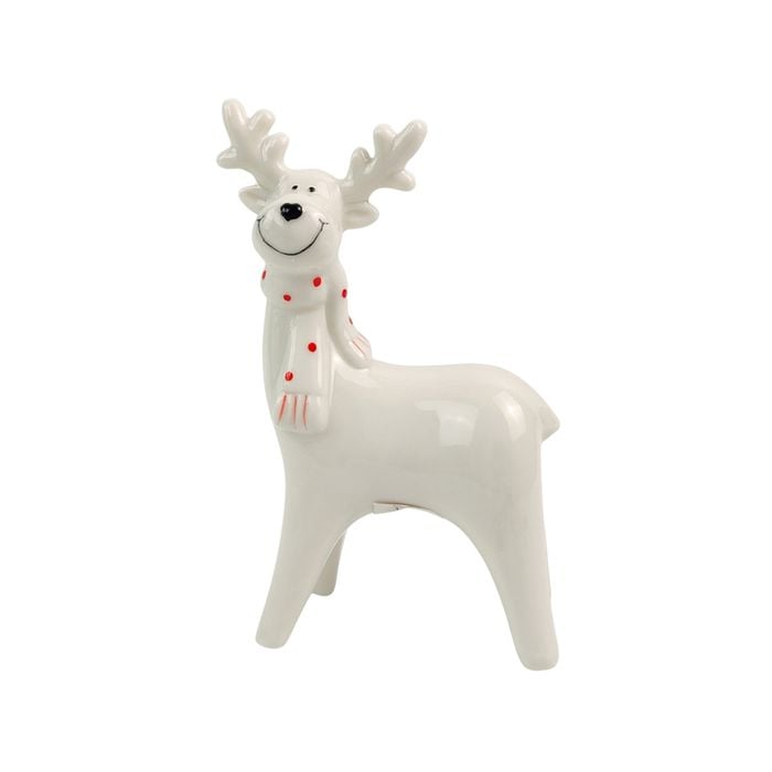 Urban 16cm Cute Ceramic Reindeer Home Decorative Statue - White