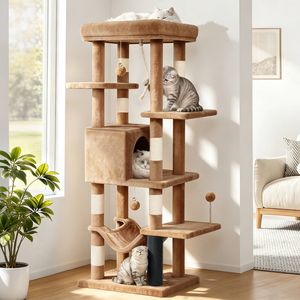 BEASTIE Cat Tree Tower 153cm Light Brown